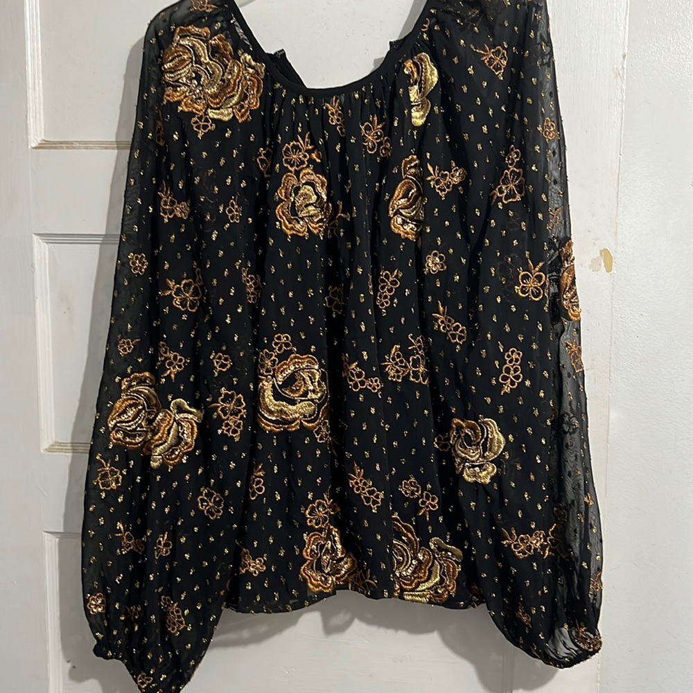 Sparkly Brown and Gold Express Blouse
